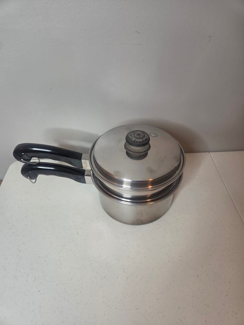 Saladmaster Stainless Steel 8” Saucepan Steamer Pot Vent Vapo Lid 18-8 Tri Clad